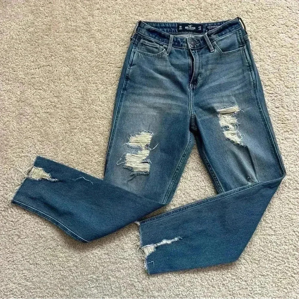 Hollister Jeans Women's 5R 27x26 Ultra High-Rise Pants Med Wash Denim 355D2272